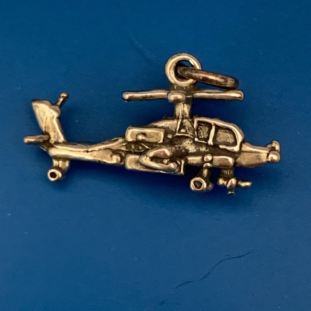 .925 Helicopter Sterling Silver Jewelry Charm #military #travel #adventure